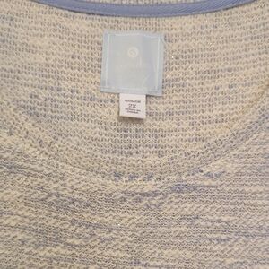 EVRI Light Blue and Cream Knit Top